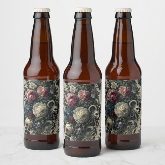 De bloemblaadjes van de decadentie - gotische baro bier etiket (Flessen)