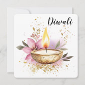 De bloemblaadjes van de vlam, Diwali Feestdagenkaart (Voorkant)