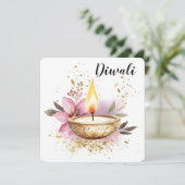 De bloemblaadjes van de vlam, Diwali Feestdagenkaart (Staand voorkant)