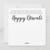 De bloemblaadjes van de vlam, Diwali Feestdagenkaart (Achterkant)