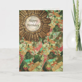 De bloemen Gelukkige Verjaardag Dag van de Vintage Kaart