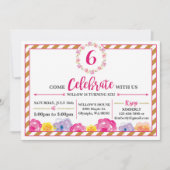 De bloemen Gestreepte Uitnodiging van de Partij (Voorkant)