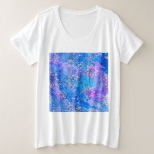 De bloemen groeien in Sapphire Pond Grote Maat T-shirt