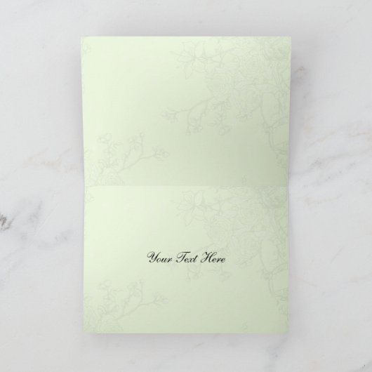 de bloemen groene vogelkooi, liefdevogels dankt u bedankkaart (Binnen)