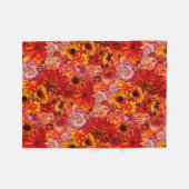 De bloemen Heldere Rijke Roodgloeiende Madeliefjes Fleece Deken (Voorkant (Horizontaal))