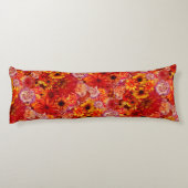 De bloemen Heldere Rijke Roodgloeiende Madeliefjes Lichaamskussen (Achterkant)