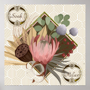 De bloemen in de Tekst van het Lijst Zak Relax Mod Poster