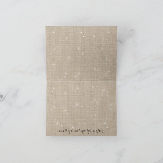 De bloemen Jute dankt u kaardt Bedankkaart (Binnen)