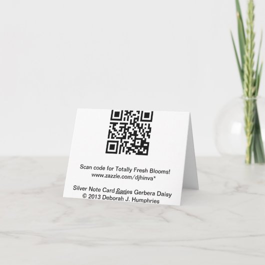 De bloemen Kaart van de Nota van Zilveren Gerbera (Achterkant)
