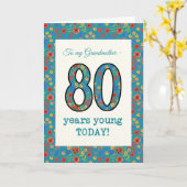 De bloemen Kaart van de Verjaardag, 80 Jaar van de (Gele Bloem)