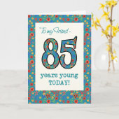 De bloemen Kaart van de Verjaardag voor Vriend 85 (Gele Bloem)