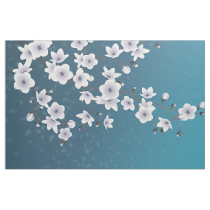 De bloemen Kers komt Donkerblauw tot bloei Stof