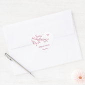 De bloemen Kers komt Roze Verjaardag tot bloei Hart Sticker (Envelop)