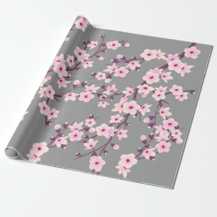 De bloemen Kers komt Verpakkend Document tot bloei Cadeaupapier
