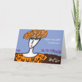 De bloemen kweken 7 " x5" Wenskaart w/env Kaart