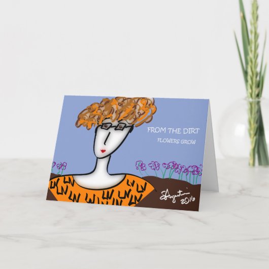 De bloemen kweken 7 " x5" Wenskaart w/env Kaart (Voorkant)