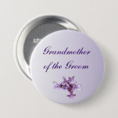 De bloemen Lila Grootmoeder van het Huwelijk van Ronde Button 7,6 Cm (Voorkant /achterkant)