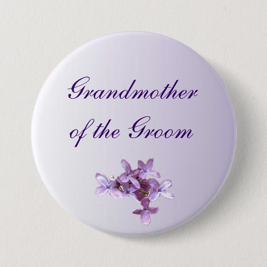 De bloemen Lila Grootmoeder van het Huwelijk van Ronde Button 7,6 Cm (Voorkant)
