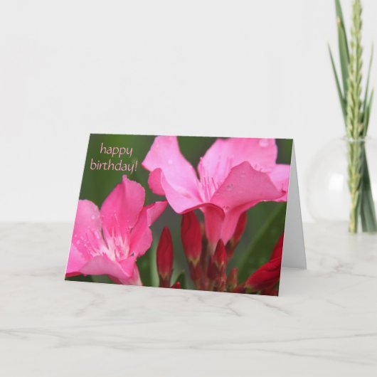 de bloemen, mooie roze kaart van de (Voorkant)