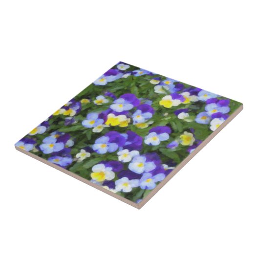 De bloemen Treeften van de Tegel Pansies van Tegeltje (Zijkant)