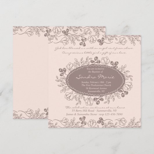 De bloemen Uitnodiging van de Charme (Voorkant / Achterkant)