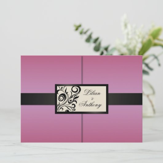 De bloemen Uitnodiging van het Huwelijk van (Staand voorkant)