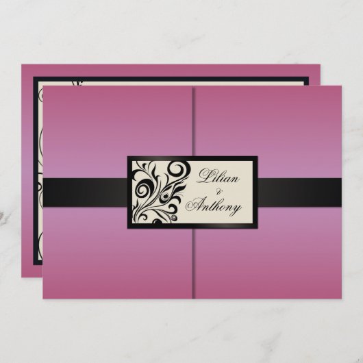 De bloemen Uitnodiging van het Huwelijk van (Voorkant / Achterkant)