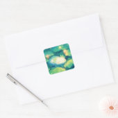 De bloemen van Axolotl Vierkante Sticker (Envelop)