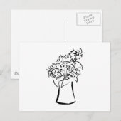 De Bloemen van de borstel in Vase Briefkaart (Voorkant / Achterkant)