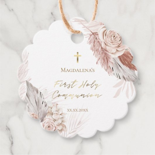 De bloemen van de eerste Heilige Commune zijn guns Bedankjes Labels (Voorkant)