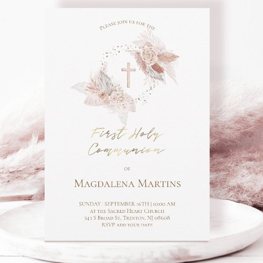 De bloemen van de eerste Heilige Communie Kaart