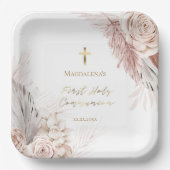 De bloemen van de eerste Heilige Communie Papieren Bordje (Voorkant)