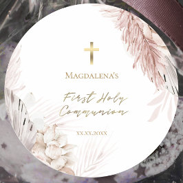 De bloemen van de eerste Heilige Communie Ronde Sticker