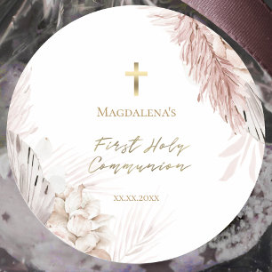 De bloemen van de eerste Heilige Communie Ronde Sticker