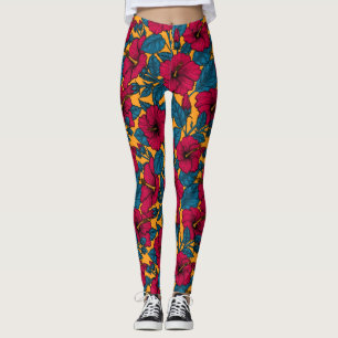 De bloemen van de hibiscus leggings