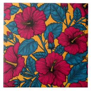 De bloemen van de hibiscus tegeltje