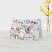 De Bloemen van de kolibrie en de Gelukkige Naam Kaart (Gele Bloem)