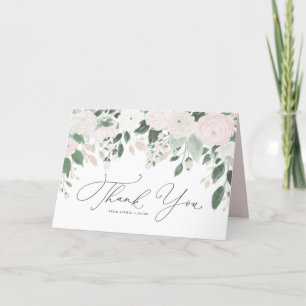 De Bloemen van de Pastelkleur van de waterverf met Bedankkaart