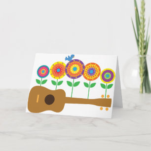 De Bloemen van de ukelele Kaart