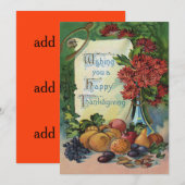 De Bloemen van de Vaas van het Fruit van het Feestdagenkaart (Voorkant / Achterkant)