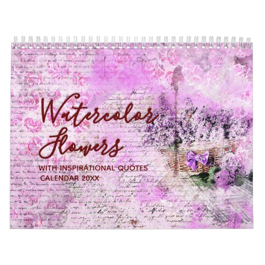 De Bloemen van de waterverf met de Kalender van de (Hoes)