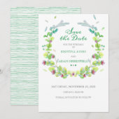 De Bloemen van de waterverf met sparen de Kaart va (Voorkant / Achterkant)