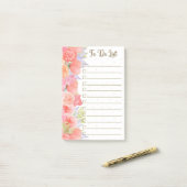 De bloemen van de waterverf om Post-het Nota's van Post-it® Notes (Op bureau)