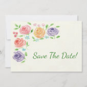 De bloemen van de waterverf sparen de Datum Save The Date (Voorkant)