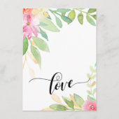 De Bloemen van de Waterverf van Info van het huwel Informatiekaartje (Achterkant)