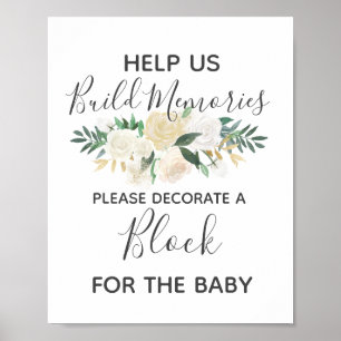 De Bloemen van het baby shower bouwen een Teken va Poster