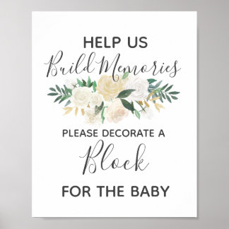 De Bloemen van het baby shower bouwen een Teken va Poster