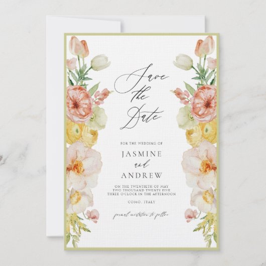 De Bloemen van het deeg in Blush en Perk sparen de Kaart (Voorkant)