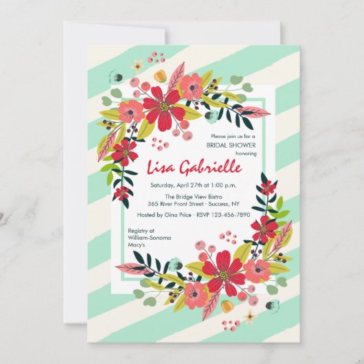 De Bloemen van het hallo van de Uitnodiging van (Voorkant)