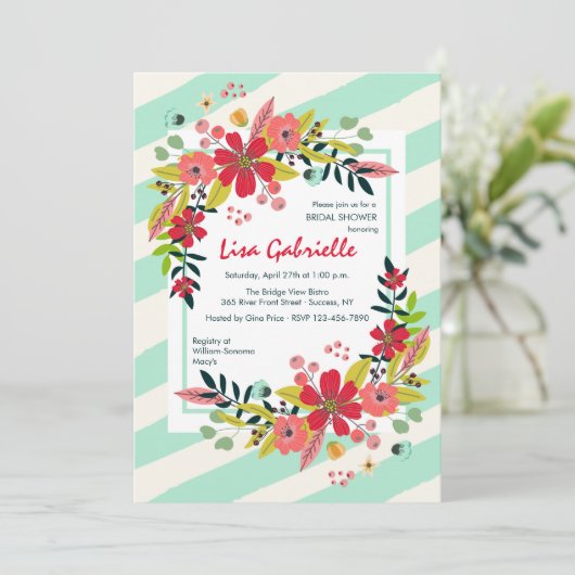 De Bloemen van het hallo van de Uitnodiging van (Staand voorkant)